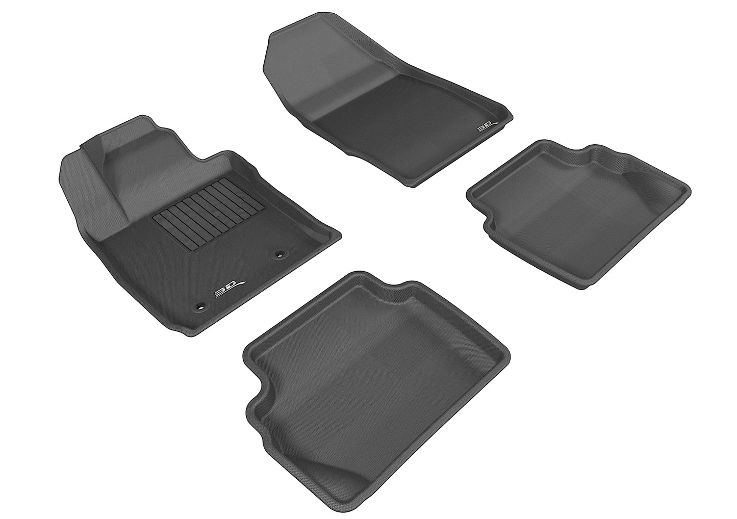 3D MAXpider L1FR08001509 2011-2019 Ford Fiesta Kagu 1st & 2nd Row Floormats - Black