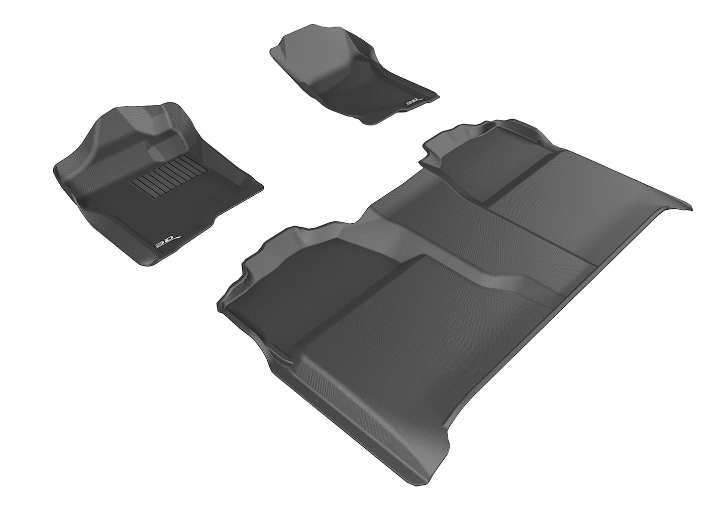 3D MAXpider L1GM00701509 2007-2013 Chevrolet Silverado Crew Cab Kagu 1st 2nd Row Floormats - Black