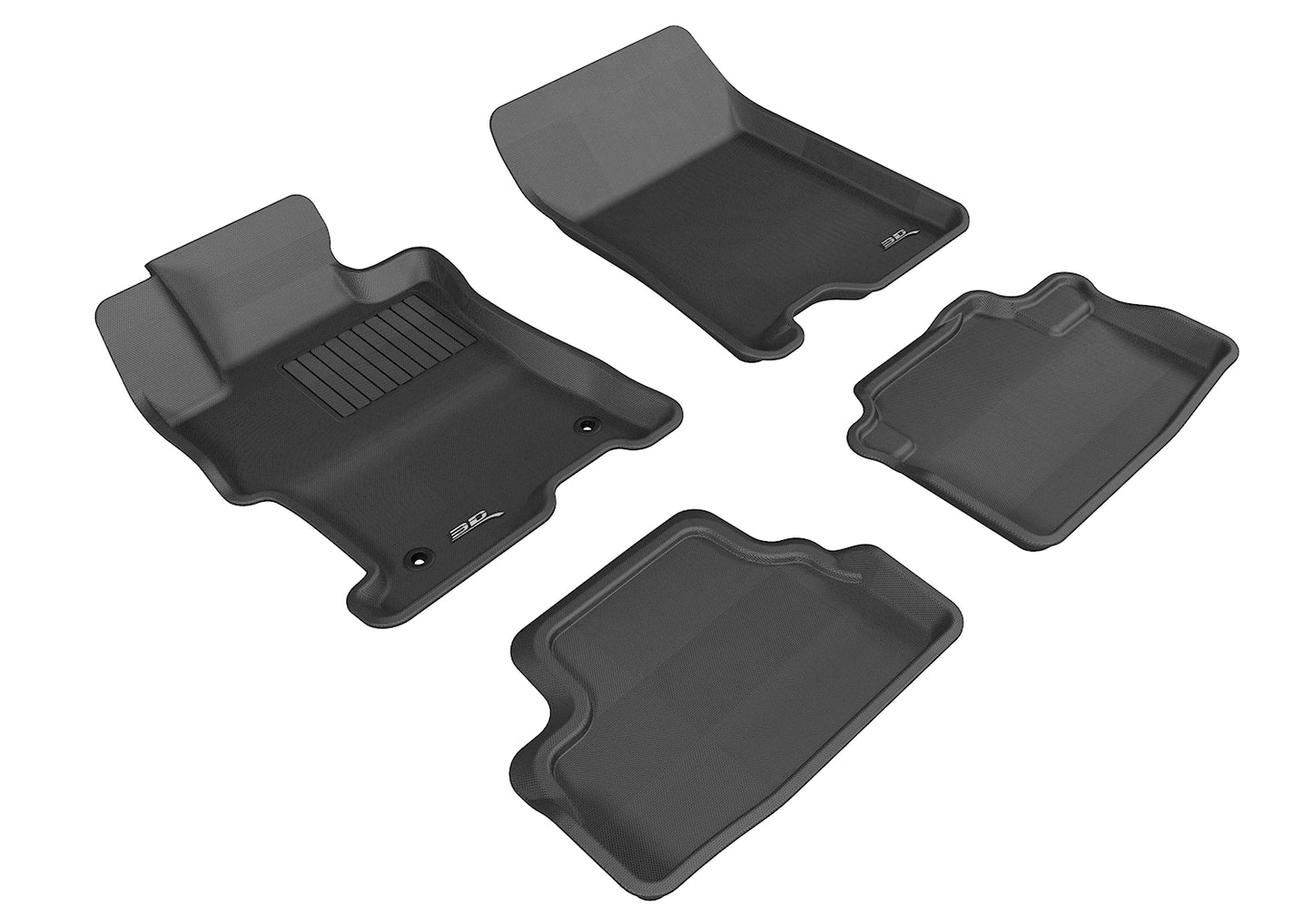 3D MAXpider L1HD05901509 2008-2012 Honda Accord Coupe Kagu 1st & 2nd Row Floormats - Black