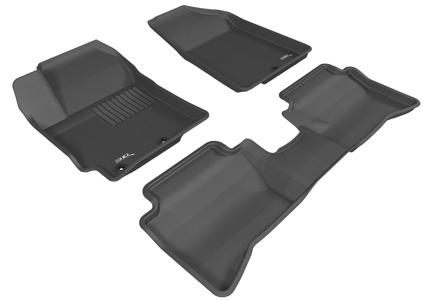 3D MAXpider L1KA01401509 2012-2013 Kia Rio/Rio5 Kagu 1st & 2nd Row Floormats - Black
