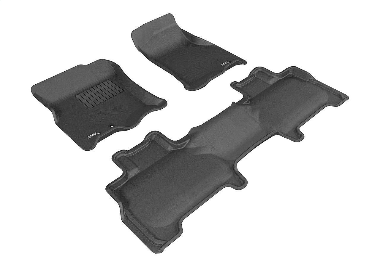 3D MAXpider L1LC00401509 2007-2010 Lincoln Navigator Kagu 1st & 2nd Row Floormats - Black