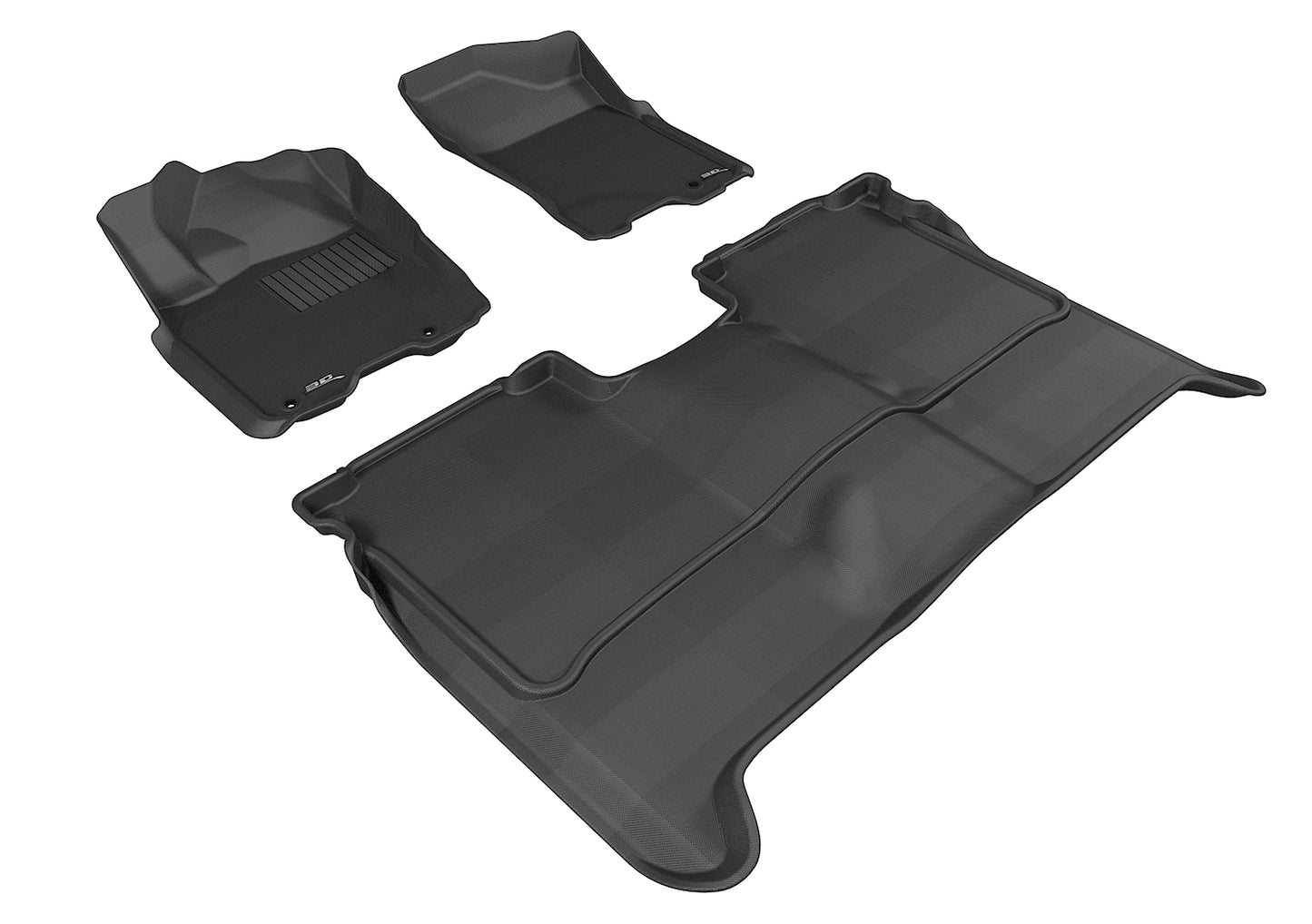3D MAXpider L1NS06301509 2009-2015 Nissan Titan Crew Cab Kagu 1st & 2nd Row Floormats - Black
