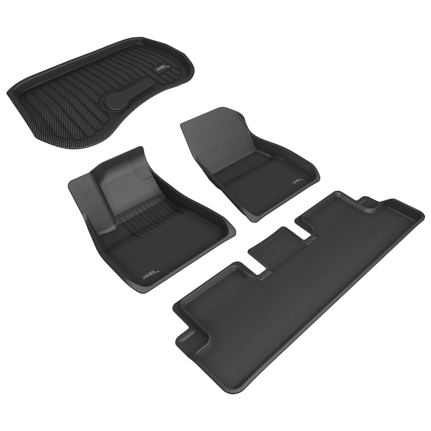 3D MAXpider L1TL02601509 20-22 Tesla Model 3 Kagu 1st & 2nd Row Floormats - Black