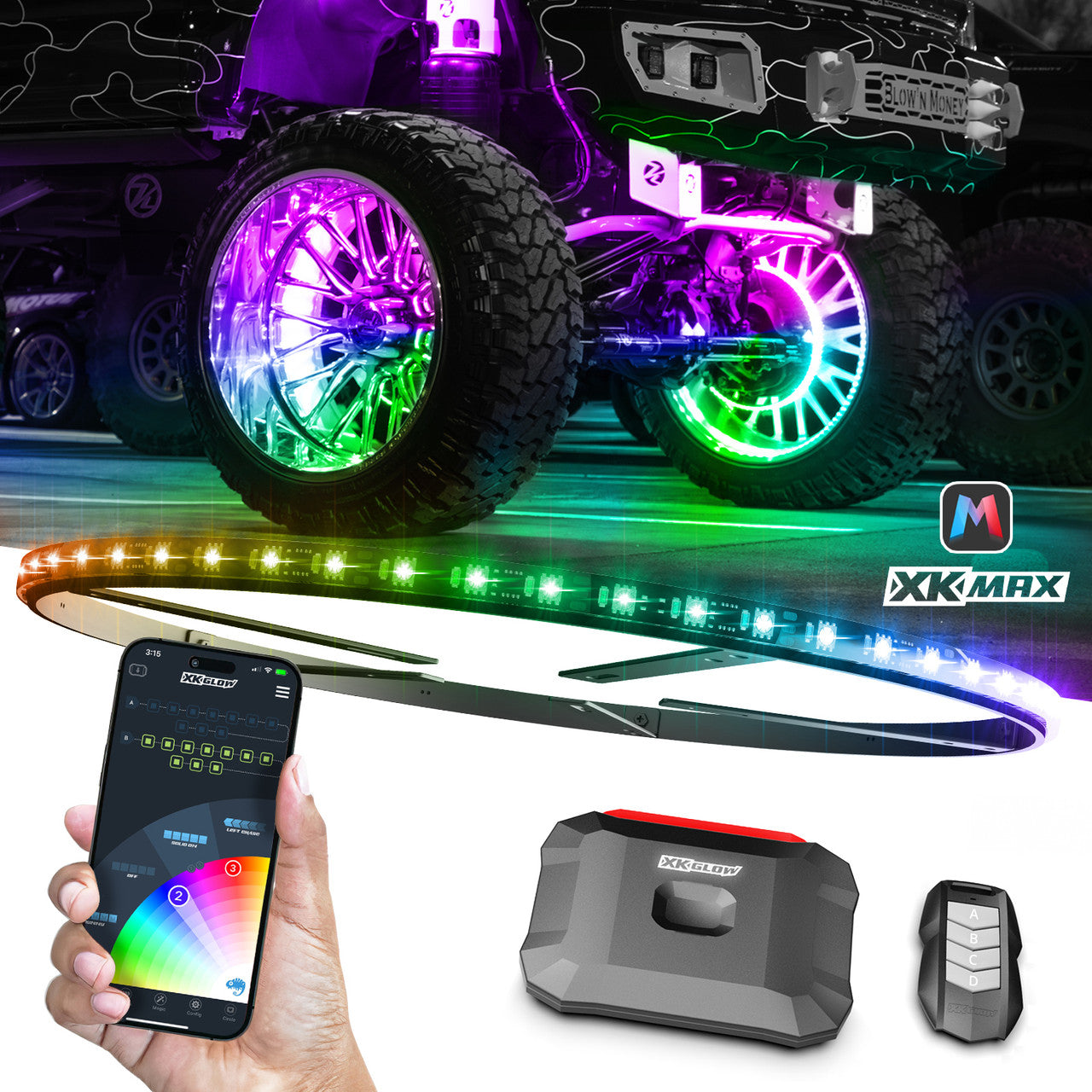 xkmax rgbw led rock light kit