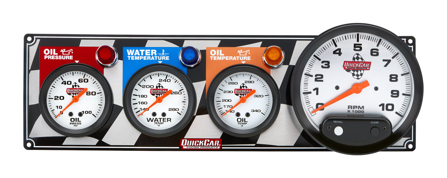 3-1 Gauge Panel OP-WT-OT-Tach QUICKCAR RACING PRODUCTS