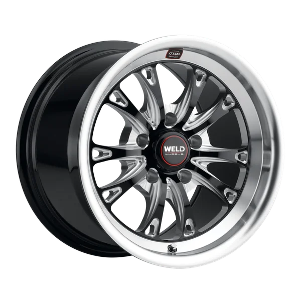 Weld 15x10 Belmont Drag 5x120.65 ET45 BS 7.27 Gloss BLK MIL DIA 78.1