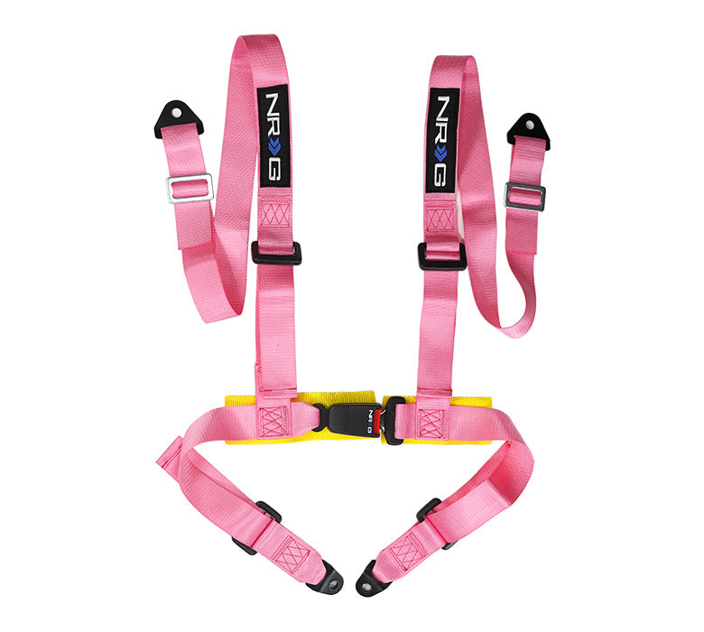 NRG 4 Point Seat Belt Harness / Buckle Lock- Pink - SBH-4PC-SPK