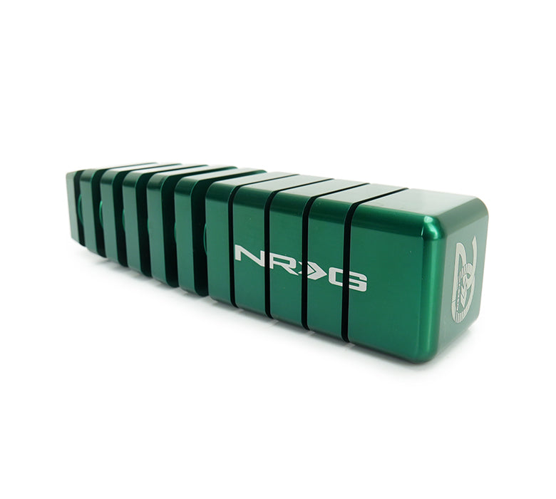 NRG Shift Knob - 20 Year Anniversary Weighted Square Heat Sink Short - Green - SK-450SQ-GNTY