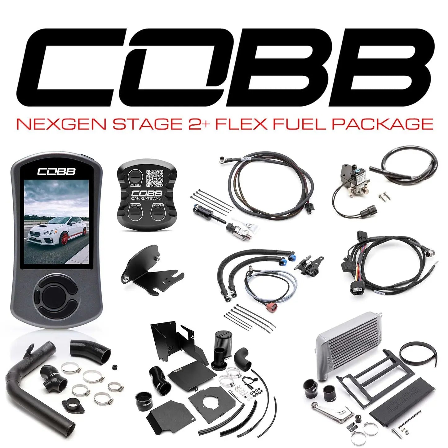 COBB 15-17 Subaru WRX NexGen Stage 2 + CAN Flex Fuel Power Package (SF Intake) - Silver SUB004NG2W2-SL1FF COBB