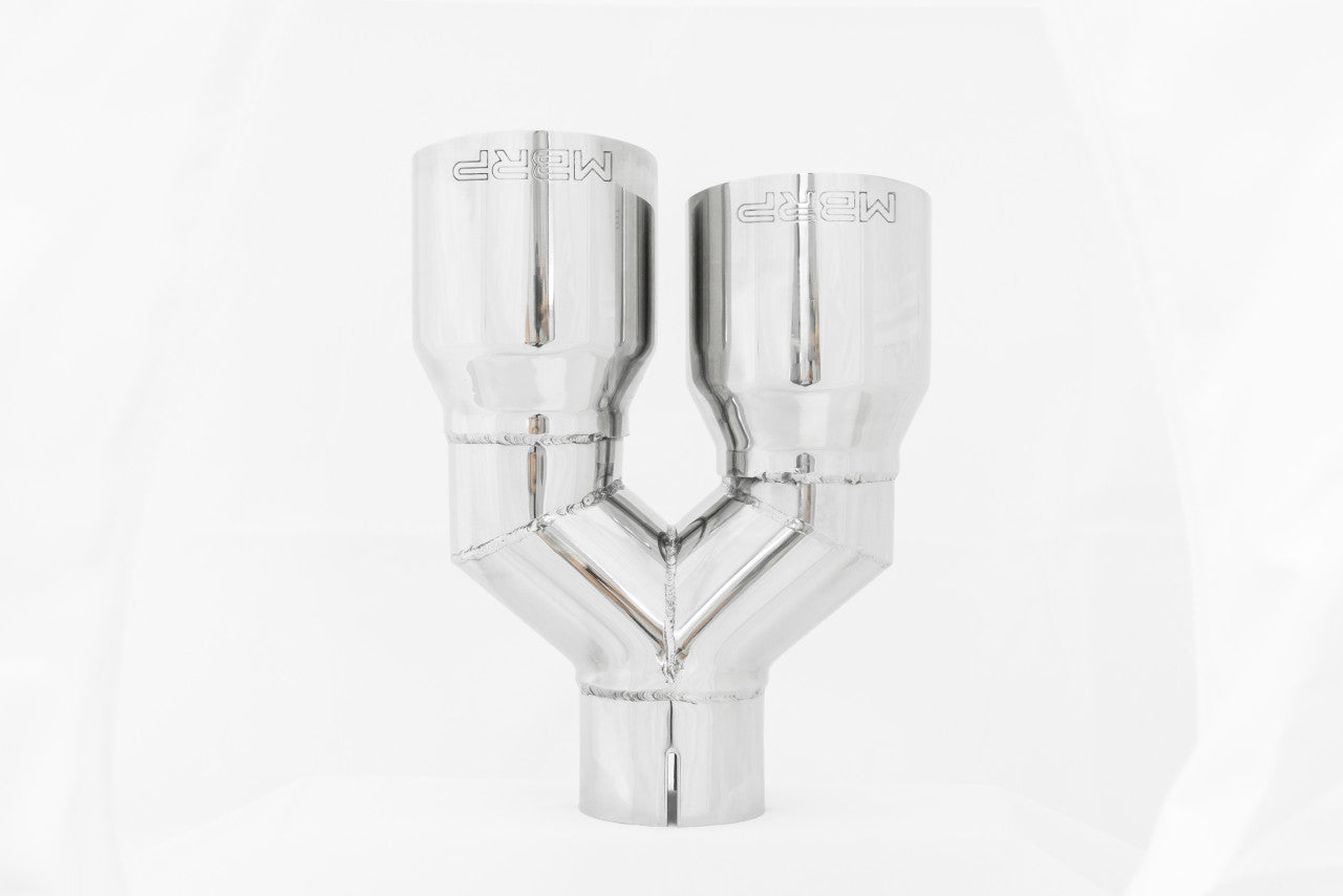 MBRP Tip, T304 Stainless Steel Tip; 2.5" inlet, Dual 3.5" OD Out single wall MBRP