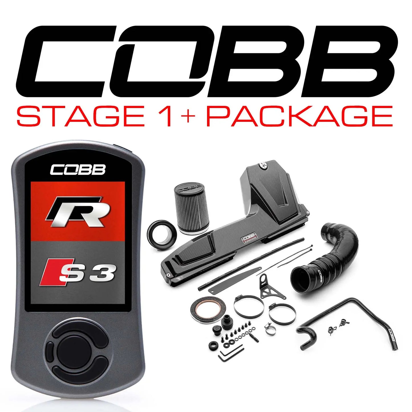 COBB Volkswagen (Mk7 / Mk7.5) Golf R Audi S3 (8V) Stage 1 + Redline Carbon Fiber Power Package VLK003001P-RED COBB