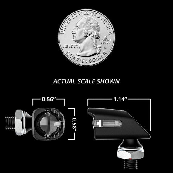 XK Glow Mini Turn Signal Front/Rear Black x4