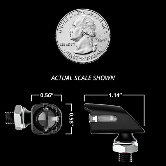 XK Glow Mini Amber Turn Signal Chrome x2