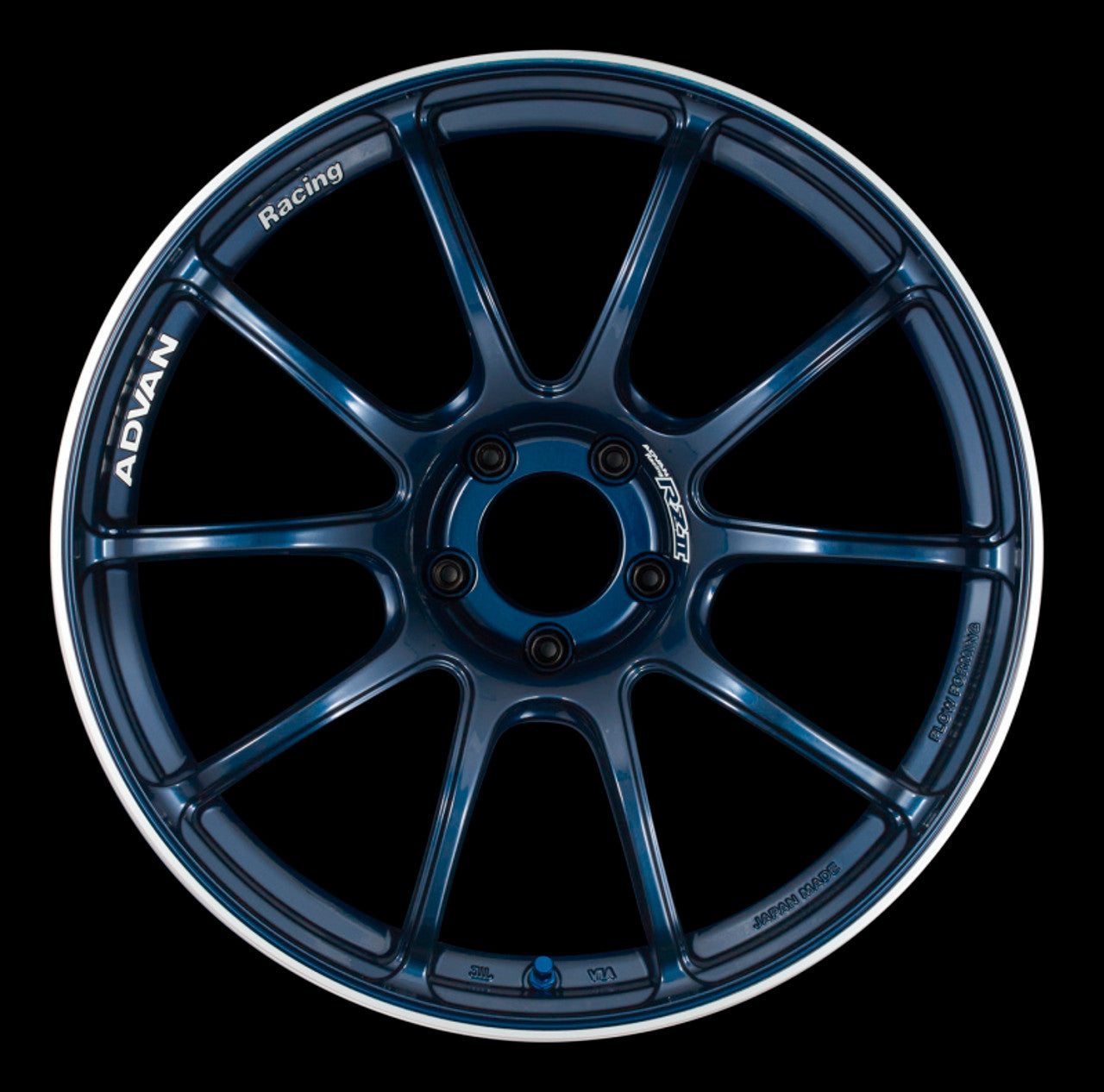 ADVAN Racing RZII 17x7 +42 4x100 Wheel - Indigo Blue & Ring - YAZ7E42AE