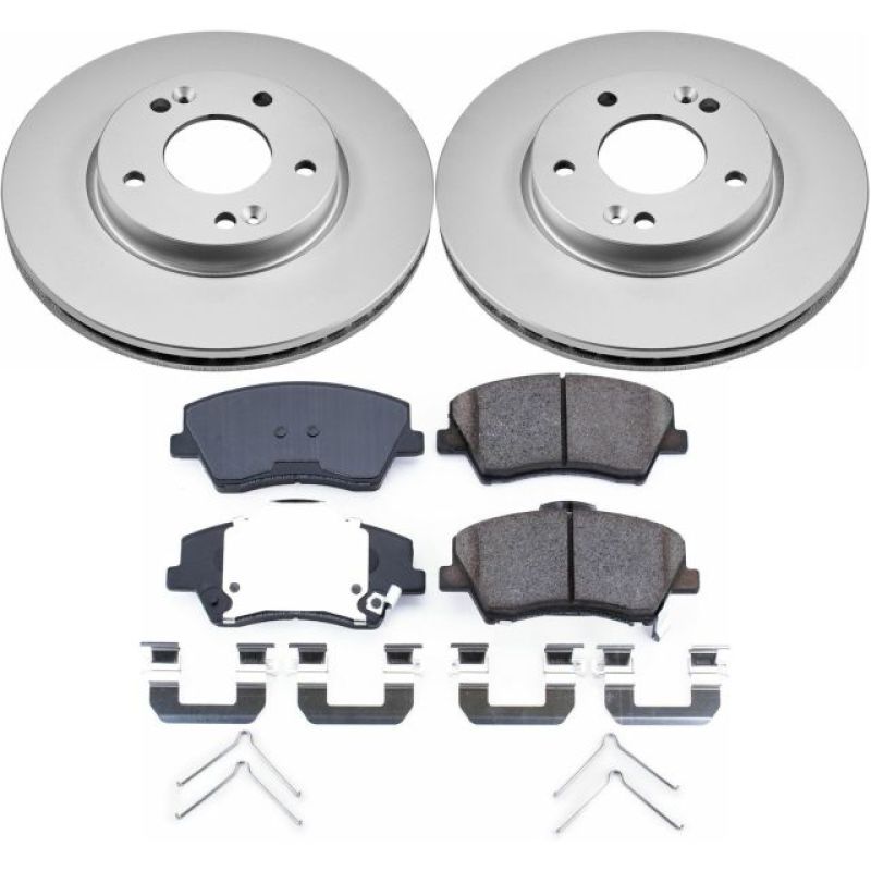 Power Stop 17-19 Hyundai Elantra Front Z17 Evolution Geomet Coated Brake Kit PowerStop