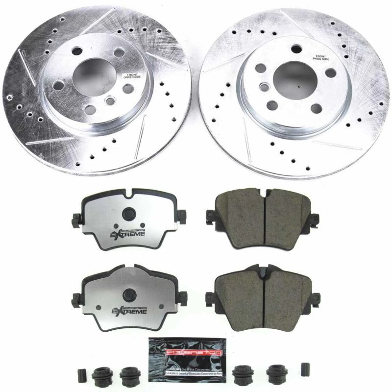 Power Stop 2019 Mini Cooper Clubman Front Z26 Street Warrior Brake Kit PowerStop