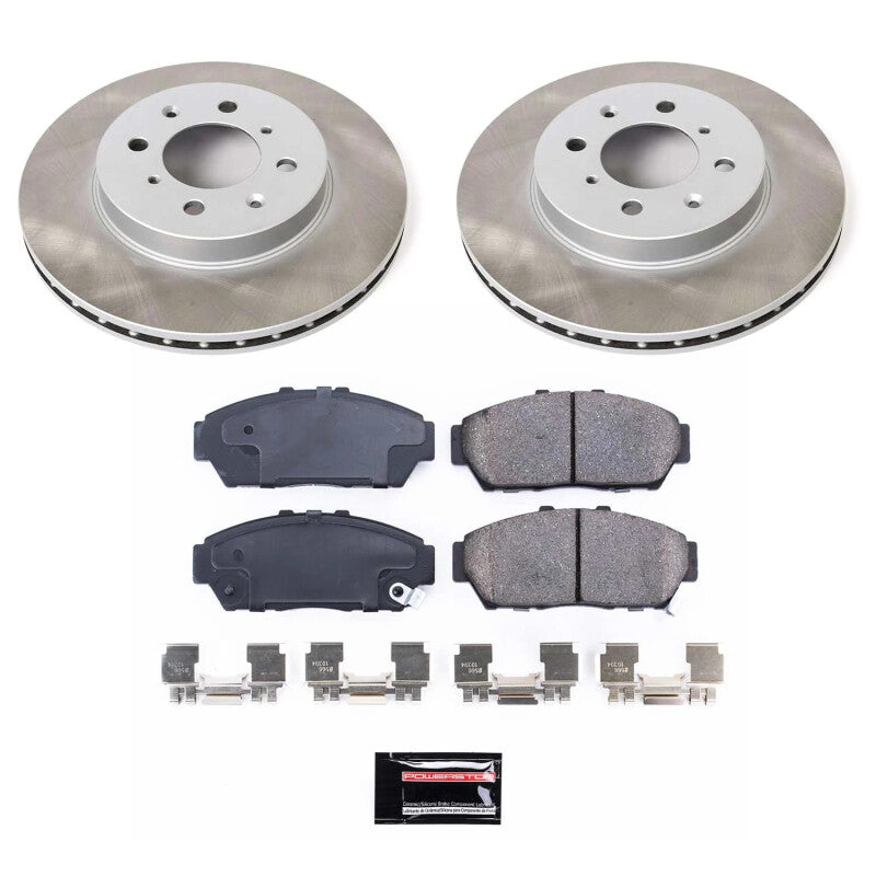 Power Stop 93-95 Honda Civic Front Semi-Coated Rotor Kit PowerStop