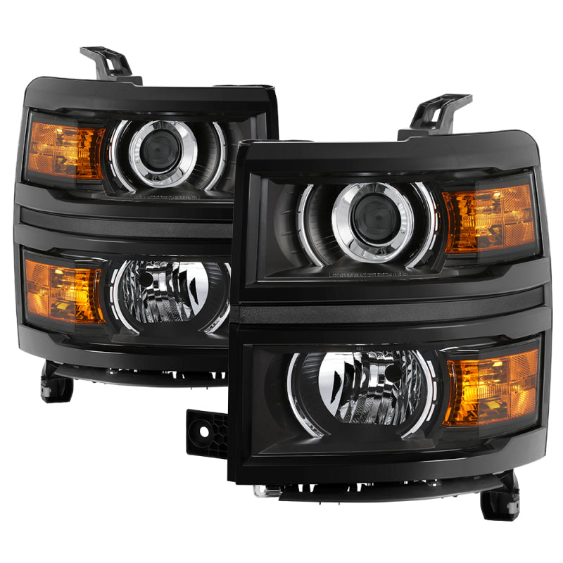 xTune Chevrolet Silverado 1500 14-15 (Non-HD) OEM Projector Headlights - Black HD-JH-CS14-PJ-BK SPYDER