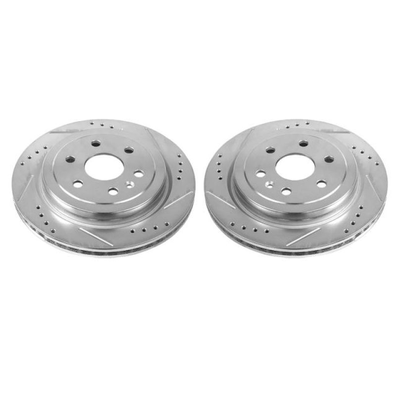 Power Stop 10-16 Cadillac SRX Rear Evolution Drilled & Slotted Rotors - Pair PowerStop