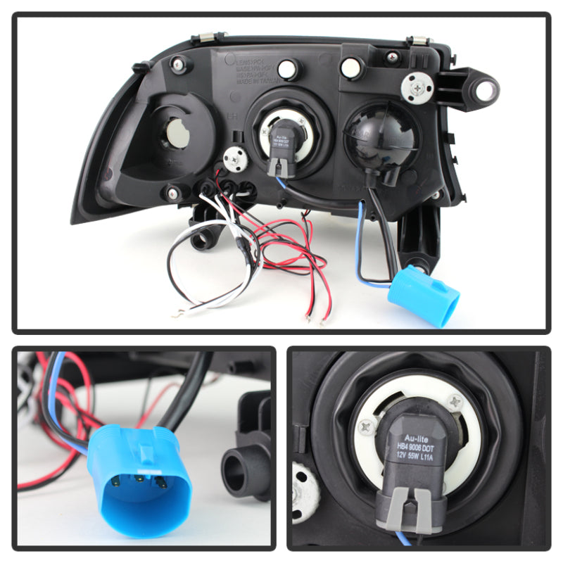 Spyder Dodge Dakota 97-04/Durango 98-03 1PC Projector Headlights LED Halo LED Blk PRO-YD-DDAK97-BK SPYDER