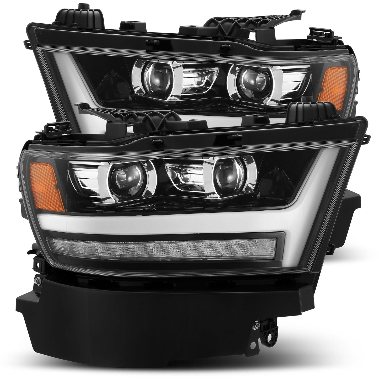 AlphaRex 19-23 Ram 1500 PRO-Series Halogen Projector Headlights Jet Black - 880513 AlphaRex