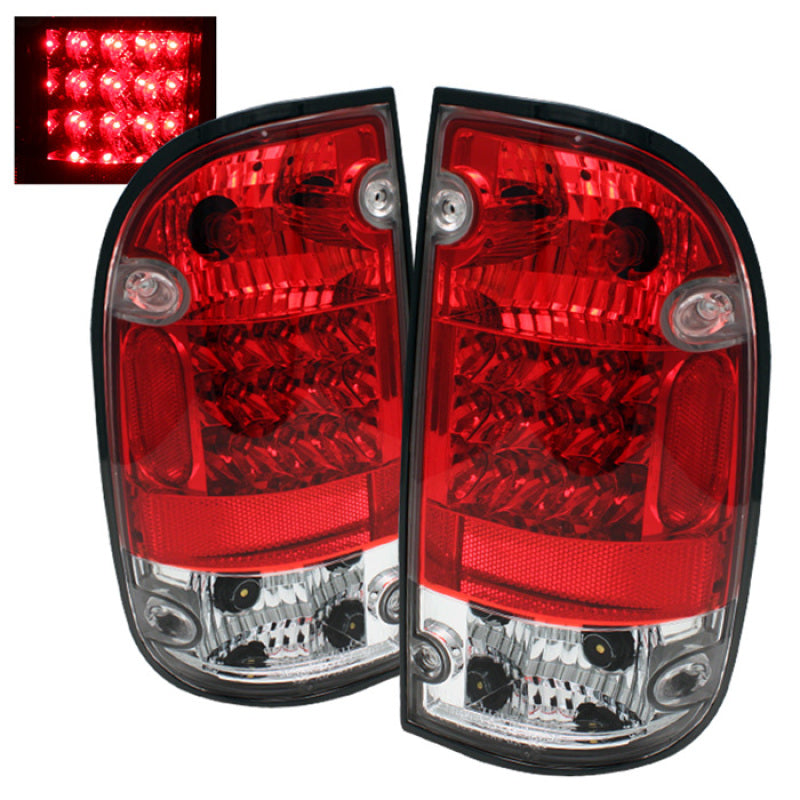 Spyder Toyota Tacoma 01-04 LED Tail Lights Red Clear ALT-YD-TT01-LED-RC SPYDER