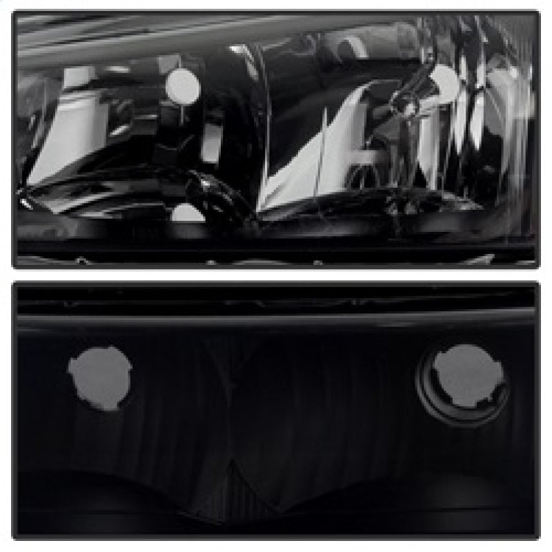 Xtune Chevy Silverado 2500HD 03-06 Crystal Headlights w/ Bumper Lights HD-JH-CSIL03-AM-BSM-SET SPYDER