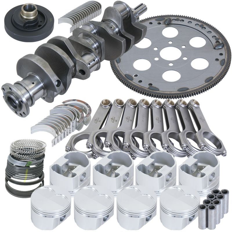 Eagle Chevy Tall 502 1Pc 4.500in Crank 6.660in H-Beam -3cc Flat Top 4.500in Piston Rotating Assembly main image 0