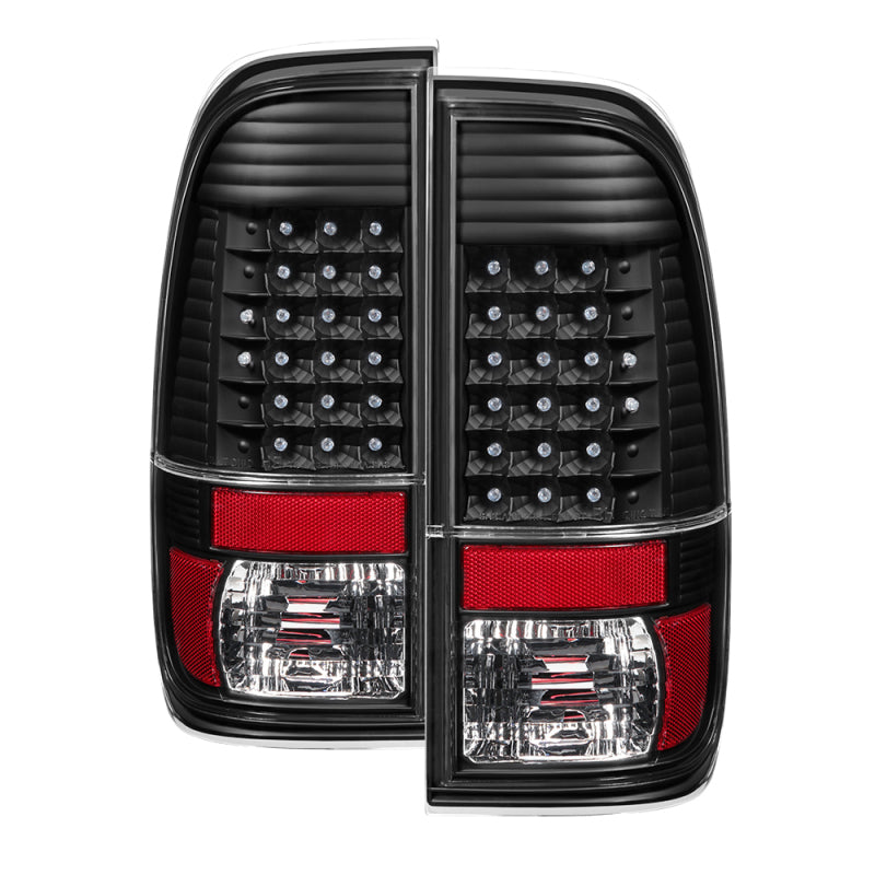 Xtune Ford F150 Styleside 97-03 / F250/350/450/550 99-07 LED Tail Lights Black ALT-JH-FF15097-LED-BK SPYDER