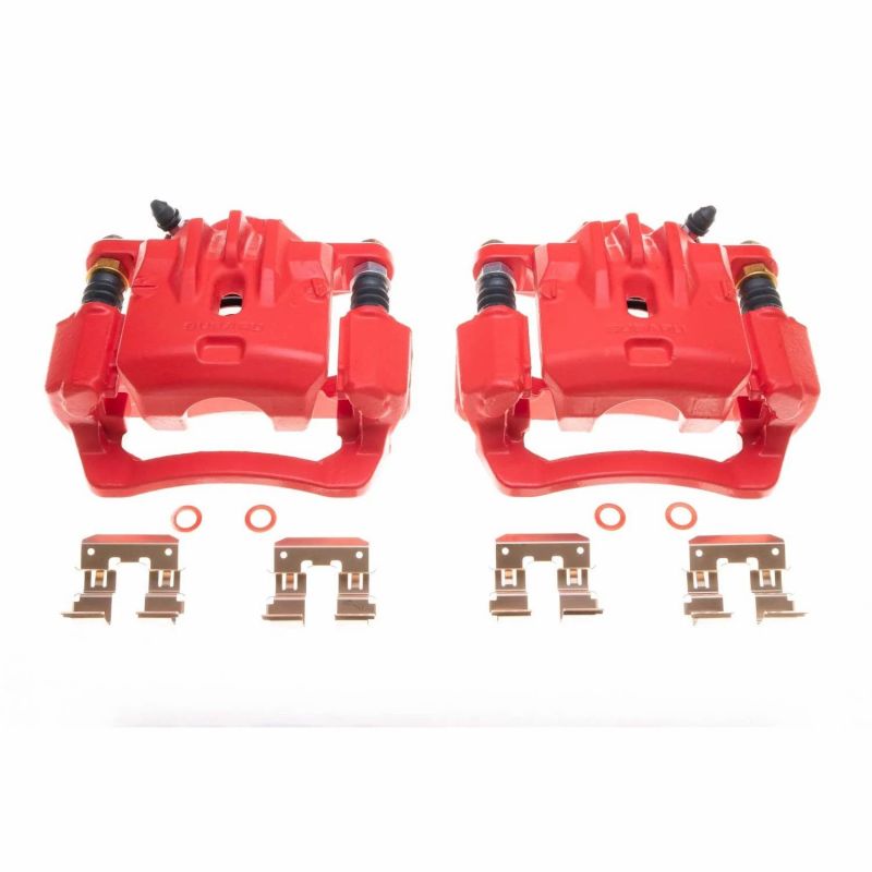 Power Stop 16-18 Subaru Crosstrek Rear Red Calipers - Pair PowerStop