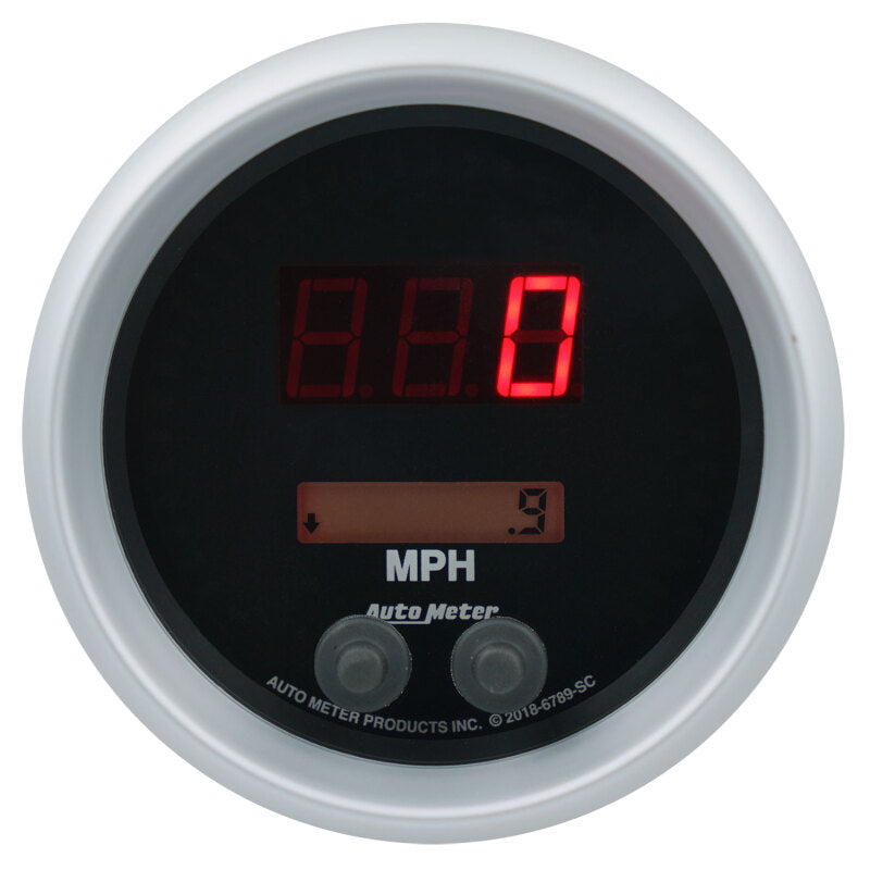 Autometer 85.7mm Black Switchable 260 MPH / 260 KM/H Speedometer Sport-Comp Elite Digital Gauge 6789-SC
