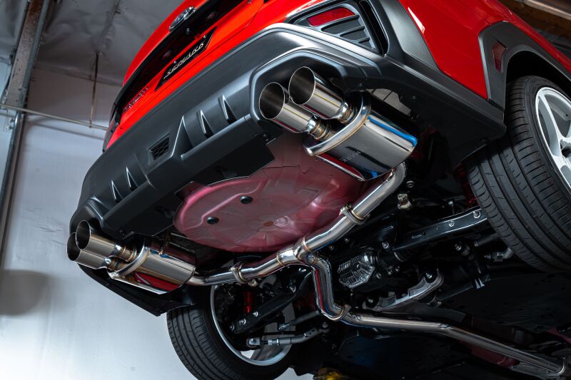 REMARK Catback Exhaust, Subaru WRX VB - Stainless Single 4 Quad Tips (Resonated) Remark