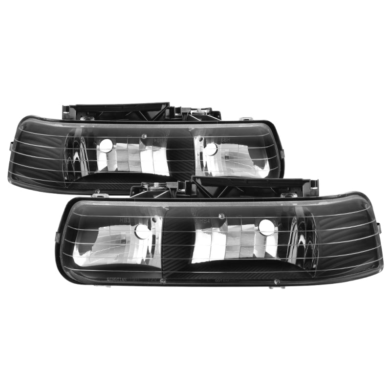 Xtune Chevy TahOE 00-06 Amber Crystal Headlights Black HD-JH-CSIL99-BK SPYDER