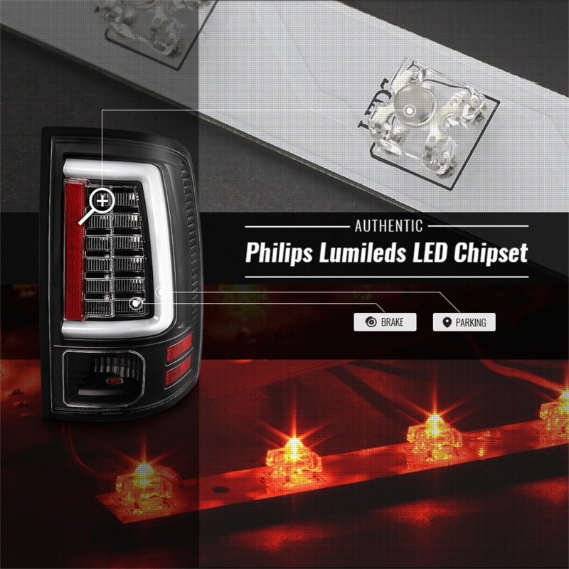 Spyder Dodge Ram 09-18 LED Tail Lights - All Black ALT-YD-DRAM09V2-LED-BKV2 (Incandescent Only) SPYDER
