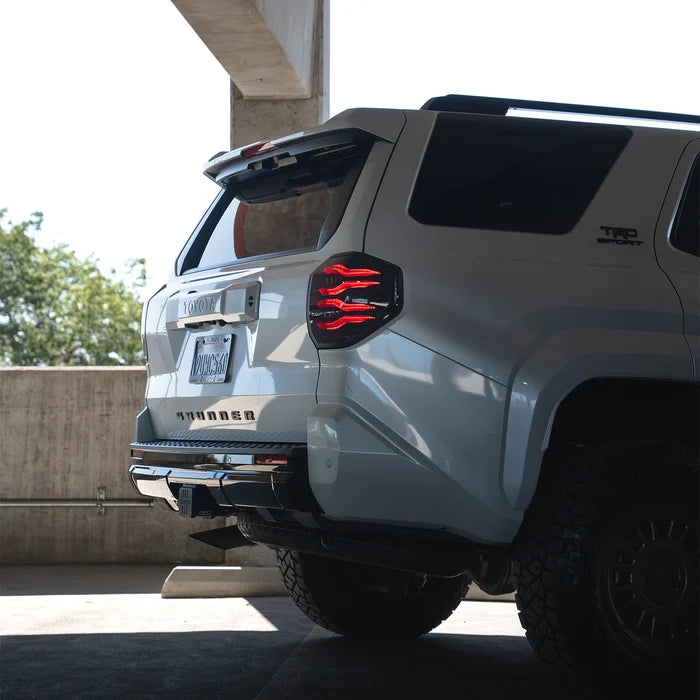 AlphaRex 678020 LUXX-Series LED tail lights for 2025-2026 Toyota 4Runner with black housing and smoked lenses