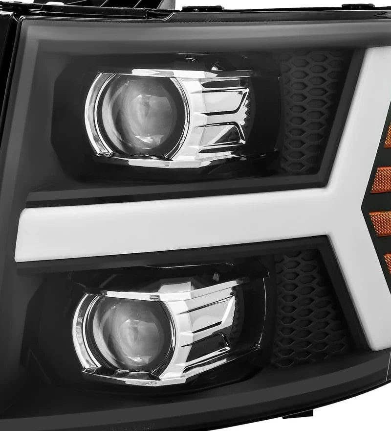 AlphaRex PRO-Series Projector Headlights (Black) – Fits 2007–2014 Chevrolet Silverado (New Body Style Only) | Part #880205