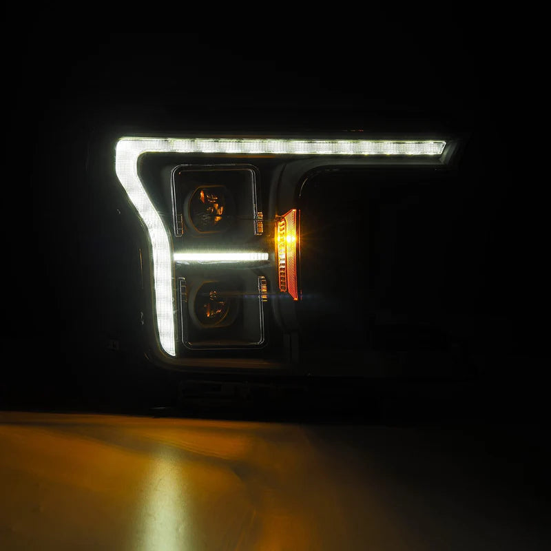 AlphaRex 880252 PRO-Series Headlights Halogen Projectors for Ford F-150 18–20 night view