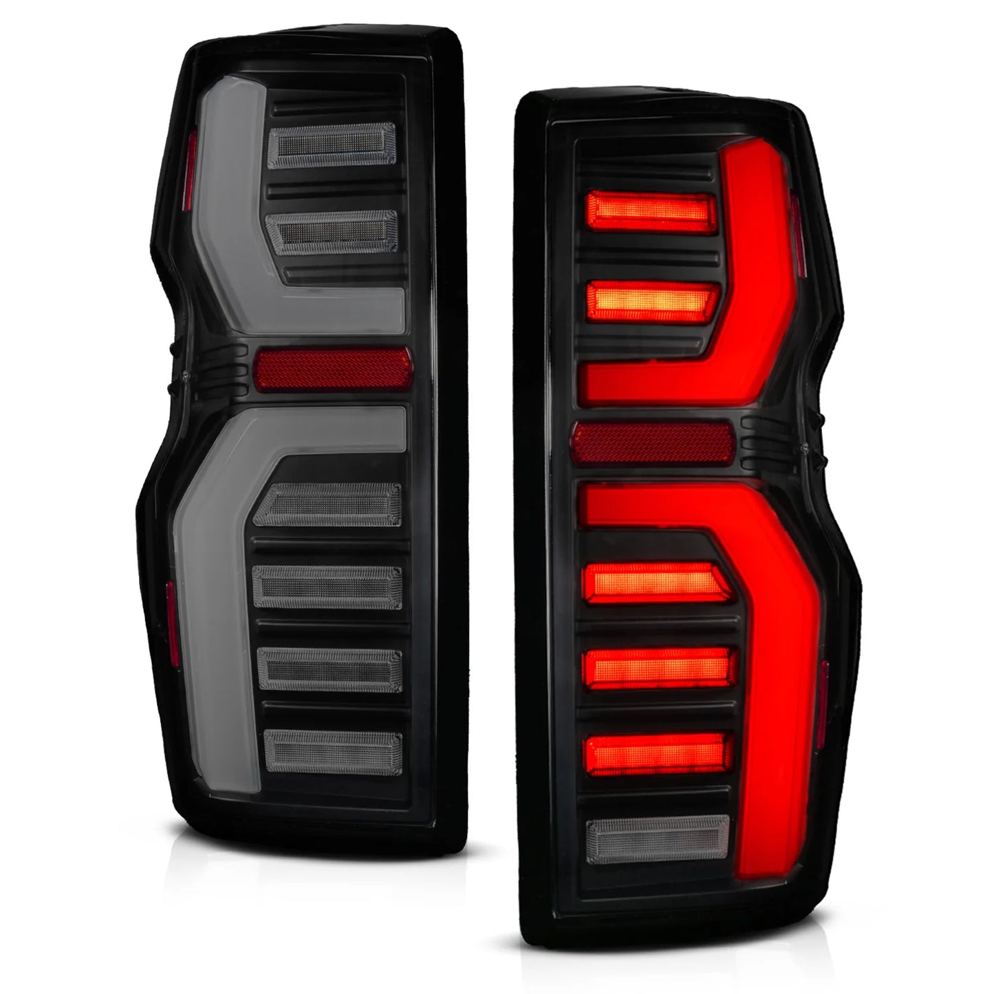 ANZO 23-25 Chevy Colorado Full LED Tail Lights Ignition Initiation / SeqSig Black - Pair