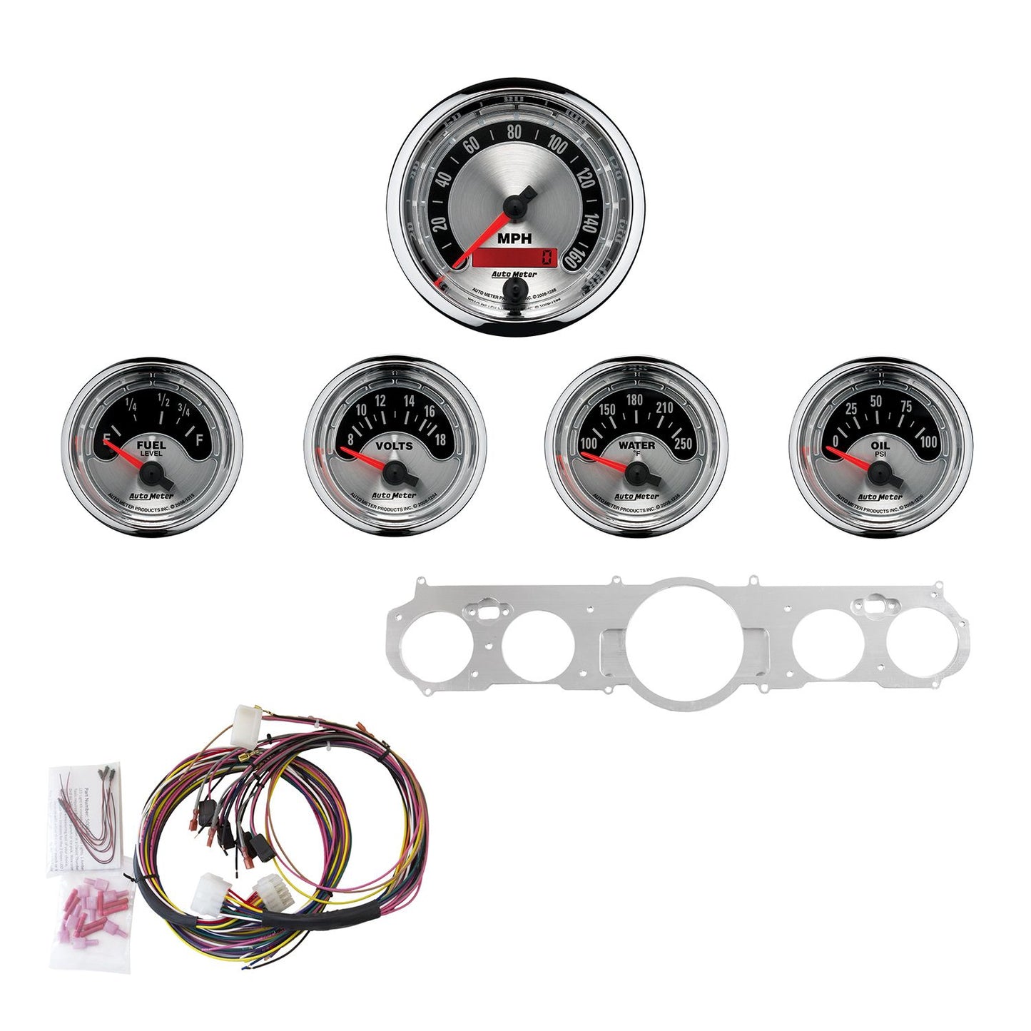 Autometer Direct Fit 5 Piece Dash Kit 65-66 Ford Mustang - 7035-AM