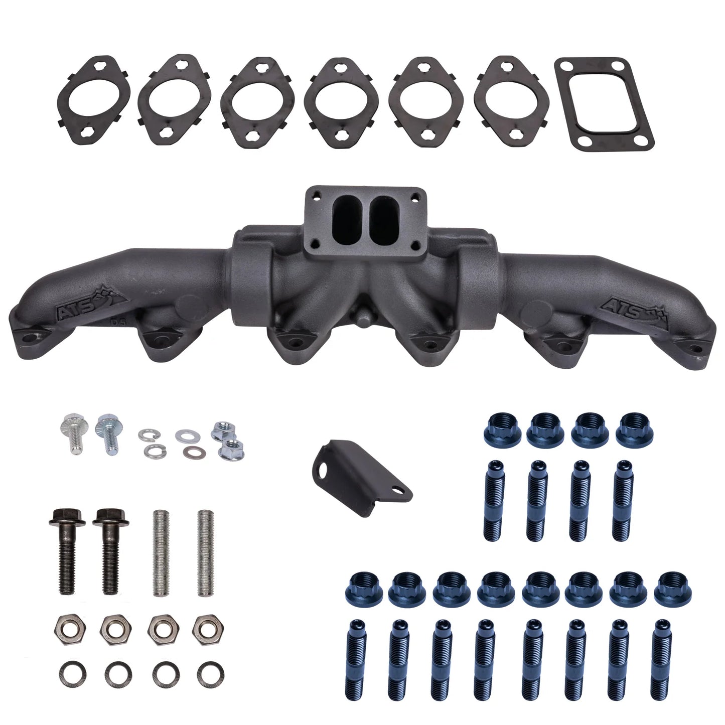 ATS Diesel 98.5-02 5.9L Cummins T3 3-Piece Pulse Flow Exhaust Manifold Kit w/ Gaskets & Hardware - 204-950-2218