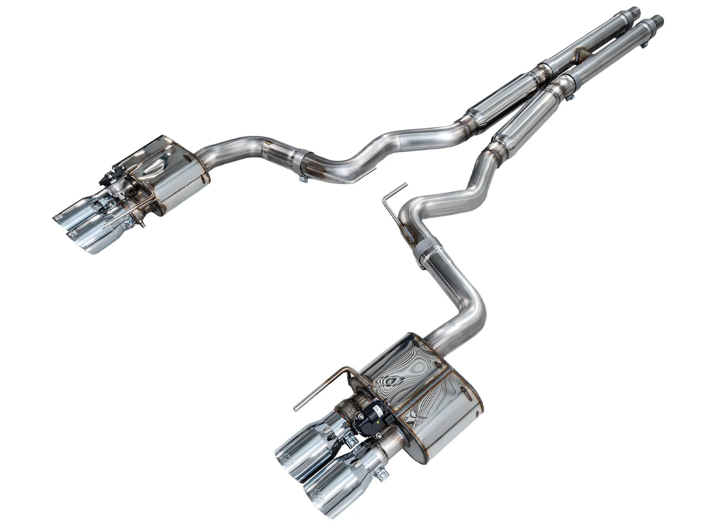 AWE SwitchPath™ Cat-back Exhaust for '18-'23 S550 Mustang GT - Quad Chrome Silver Tips (SKU: 3025-42550)