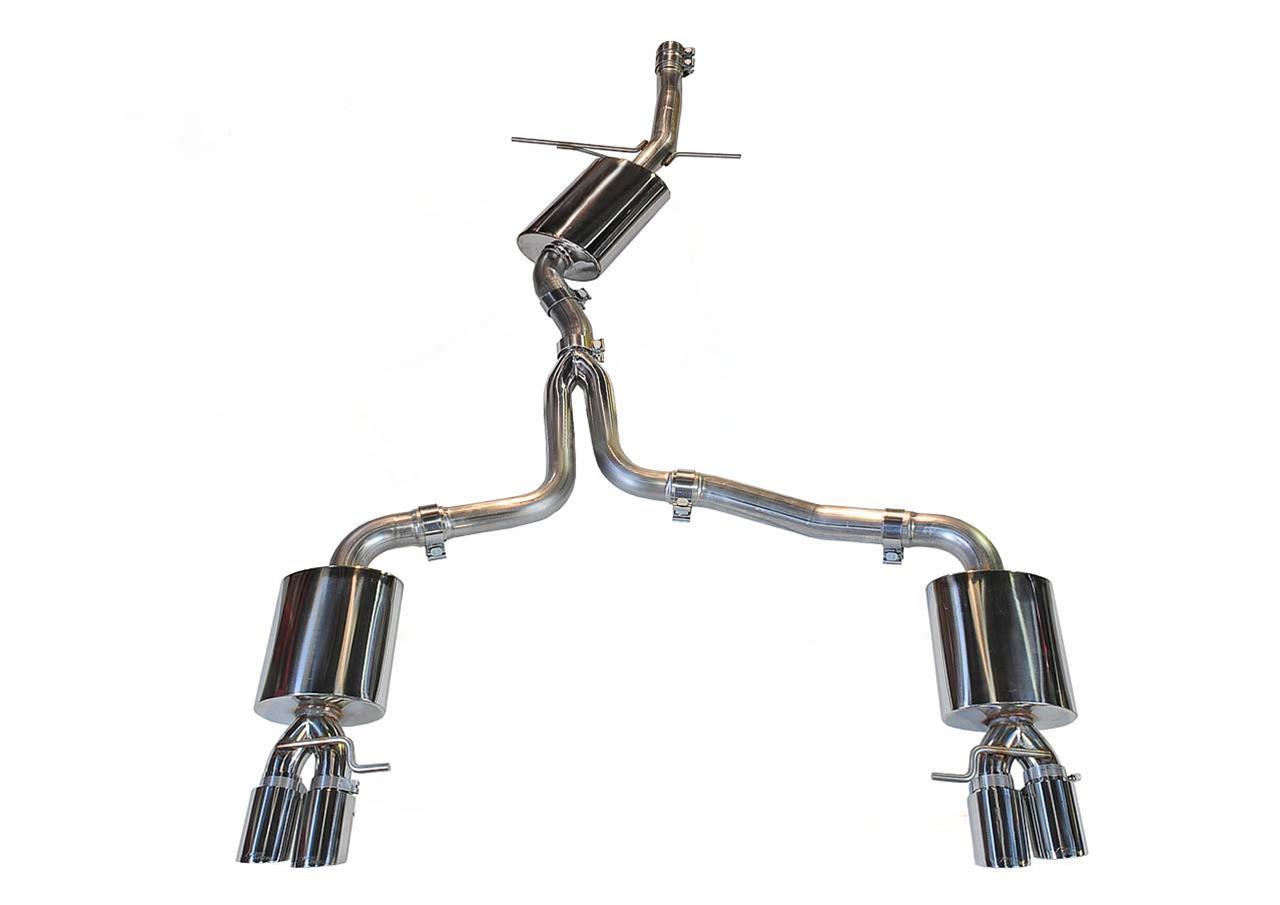 AWE Tuning Audi B8 A4 Touring Edition Exhaust - Quad Tip Polished Silver Tips AWE Tuning