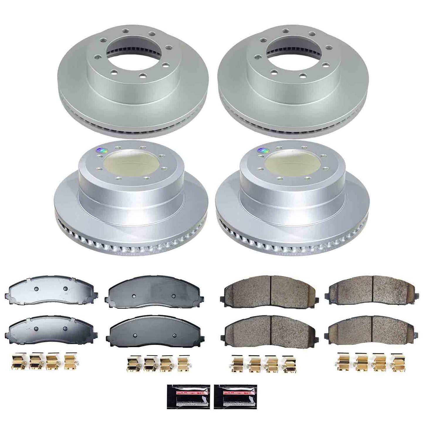 Power Stop 23-24 Ford F-350 Super Duty Front and Rear Z17 Coated Brake Kit