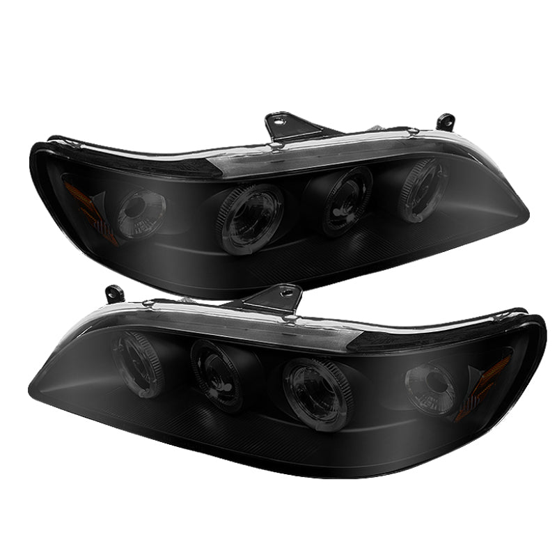 Spyder Honda Accord 98-02 1PC Projector Headlights LED Halo Amber Reflctr Blk PRO-YD-HA98-AM-BK SPYDER