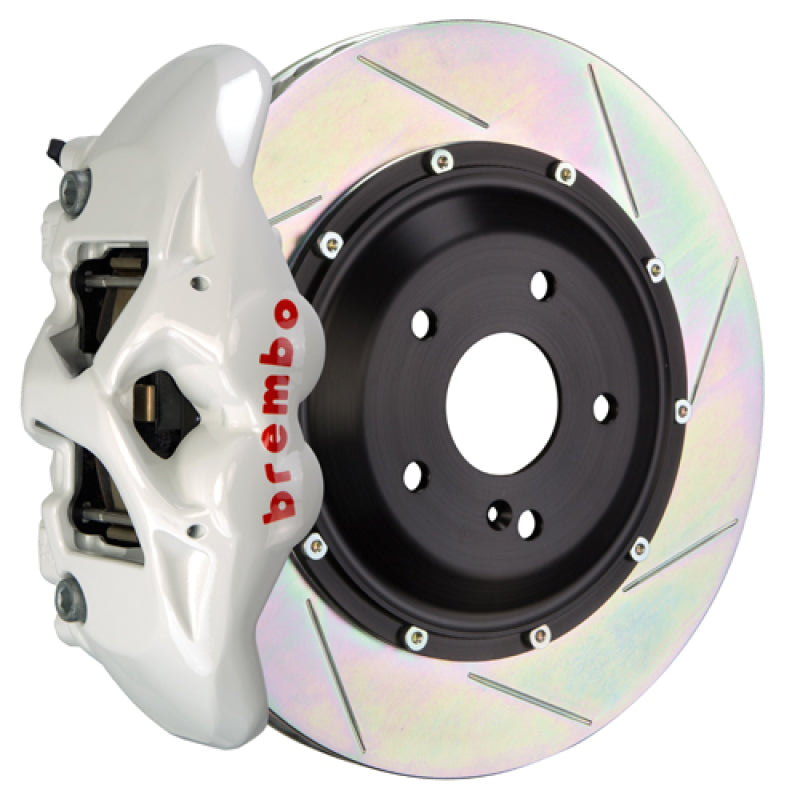 Brembo 15-18 M3 Excl CC Brakes Rr GT BBK 4Pis Cast 380x28 2pc Rotor Slotted Type1-White Brembo