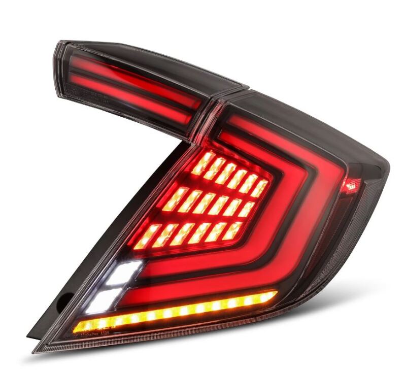 AlphaRex 676000 16-21 Honda Civic Hatchback/ Type-R FK8 Nova-Series LED Tail Lights (Pair) - Black