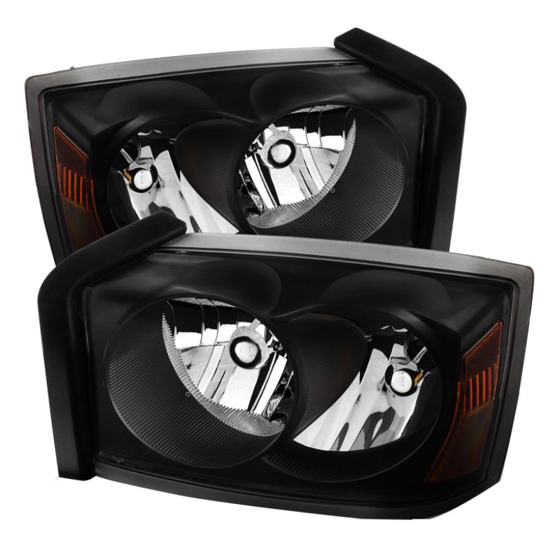 Xtune Dodge Dakota 05-07 Crystal Headlights Black HD-JH-DDAK05-AM-BK SPYDER