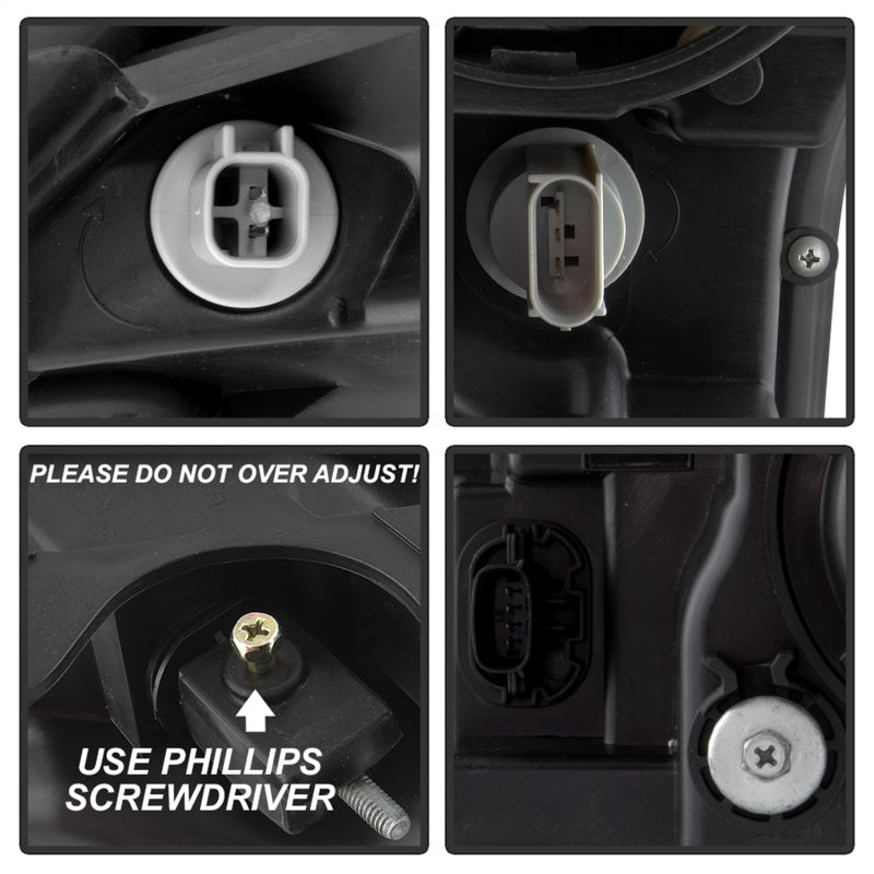 xTune 15-17 Ford F-150 DRL LED Light Bar Projector Headlights - Black Smoke (PRO-JH-FF15015-LB-BSM) SPYDER