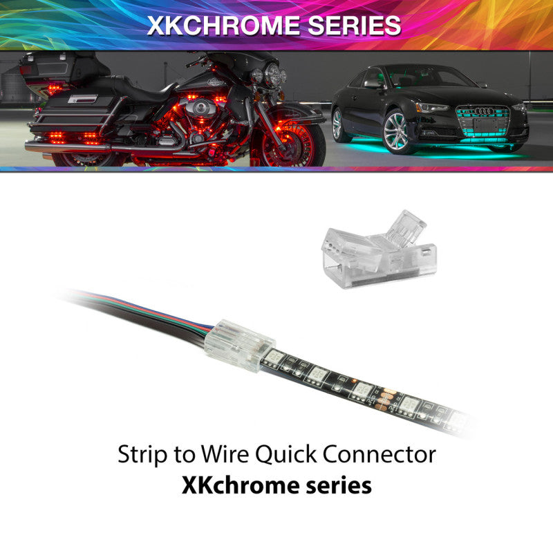 XKGlow 4pin Quick Connector- Strip to Wire | XKchrome - Part XK-4P-CNT-SW