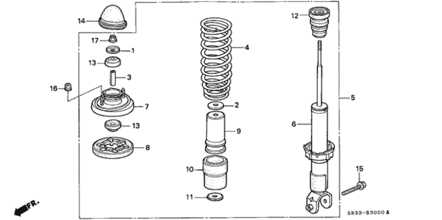 Genuine OEM Honda (10X84) Lower Bolt Shock Absorber (90172-SK7-A01) X1